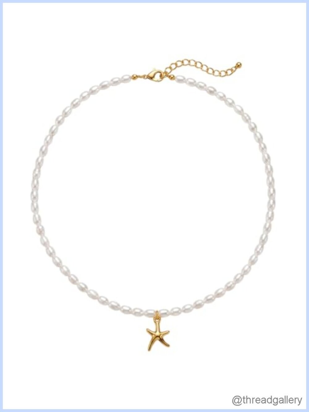 Freshwater Pearl Choker Necklace 14K Gold Plated Starfish Beach Jewelry Women